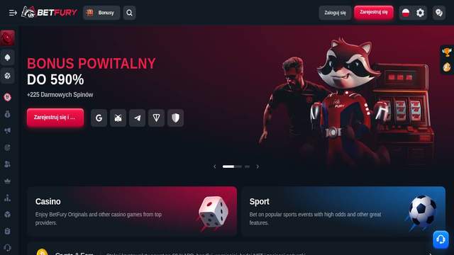 Betfury casino screenshot
